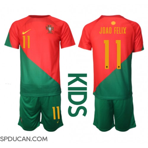 Dječji Nogometni Dres Portugal Joao Felix #11 Domaci SP 2022 Kratak Rukav (+ Kratke hlače)